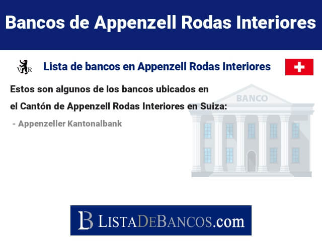 Bancos en Appenzell Rodas Interiores - Suiza