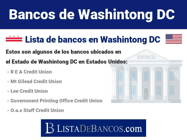 Bancos en Washintong DC - Estados Unidos